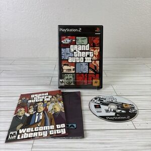 Grand Theft Auto III GTA 3 (Sony PlayStation 2, PS2, 2003) CIB + Map